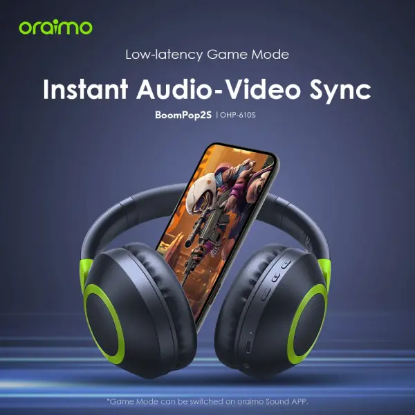 Oraimo BoomPop 2 – Premium Wireless Over-Ear Headphones