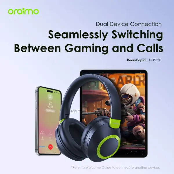 Oraimo BoomPop 2 – Premium Wireless Over-Ear Headphones