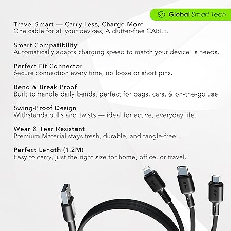 Oraimo CableMate – 3-in-1 Charging Cable