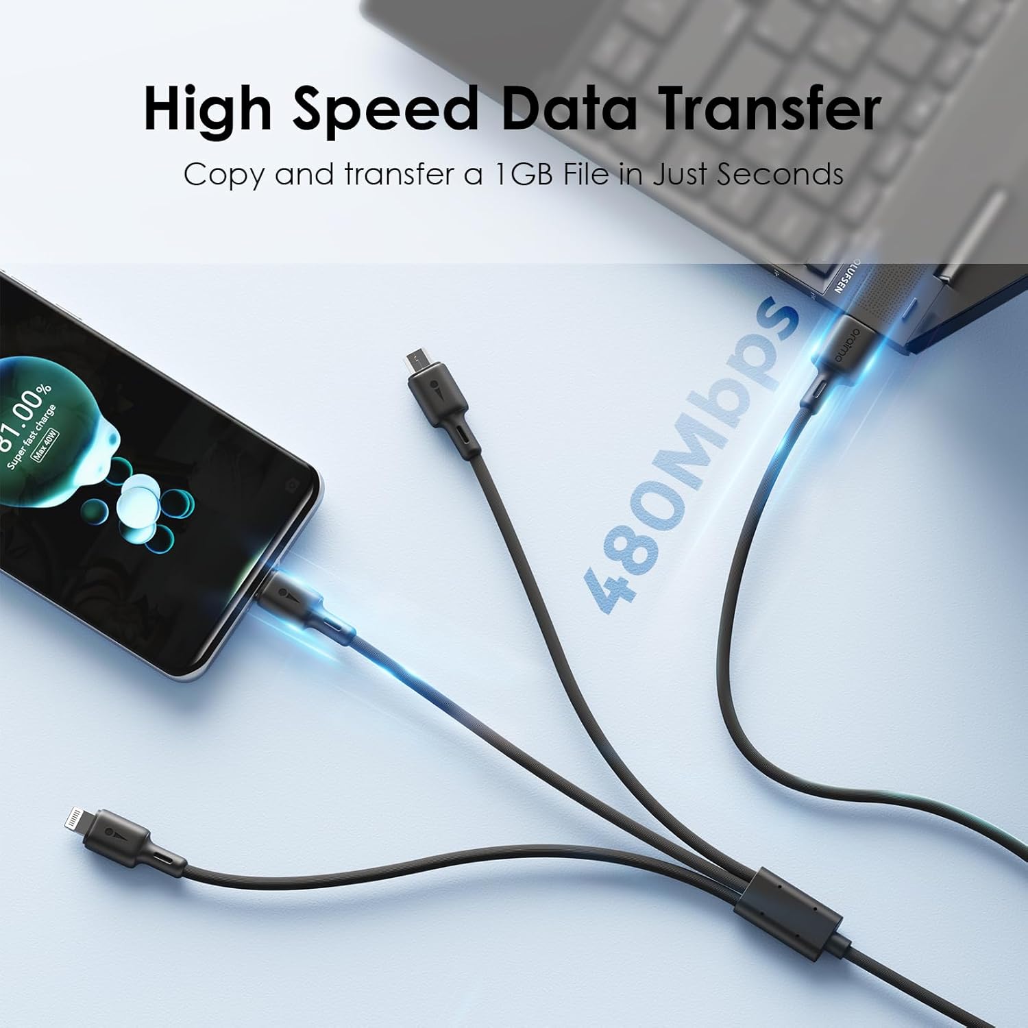 Oraimo CableMate – 3-in-1 Charging Cable