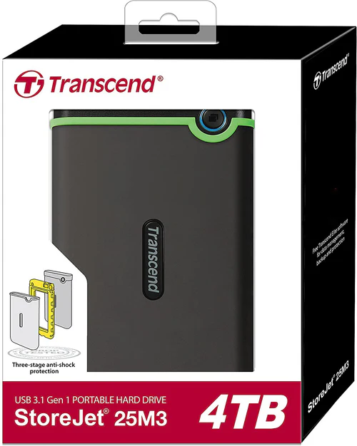 Transcend 4TB External Hard Drive – Portable USB Storage for PC & Mac