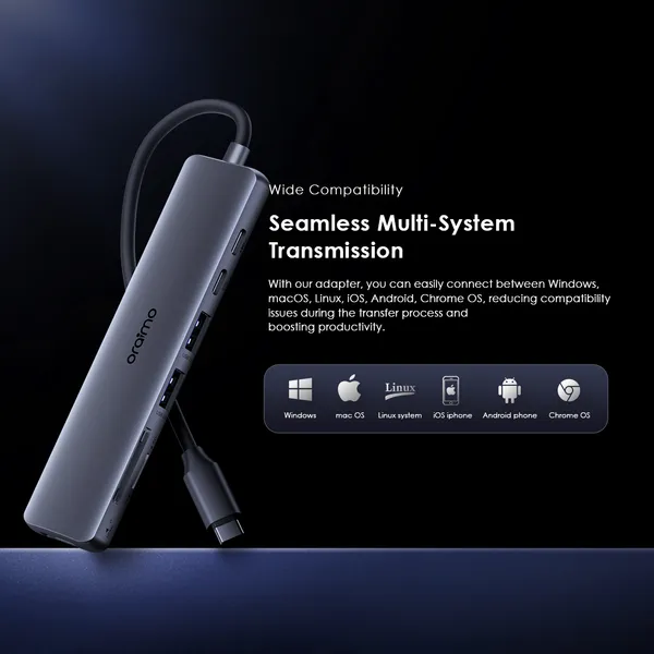 Oraimo PowerTrans USB-C Hub 7-in-1 Multi-Functional Adapter Docking Station (OUH-511)