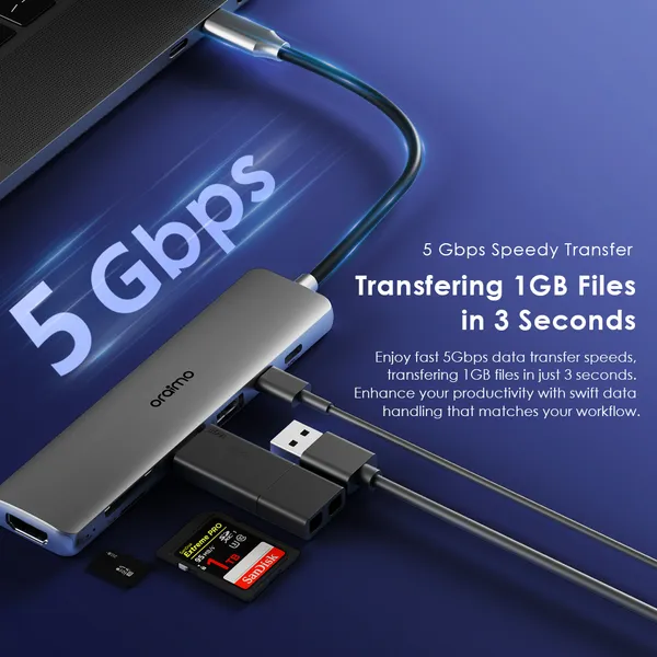 Oraimo PowerTrans USB-C Hub 7-in-1 Multi-Functional Adapter Docking Station (OUH-511)