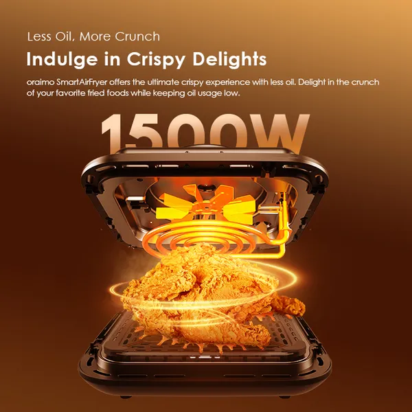 oraimo SmartAirFryer 1500W Cooking Visible Smart Air Fryer – 5L