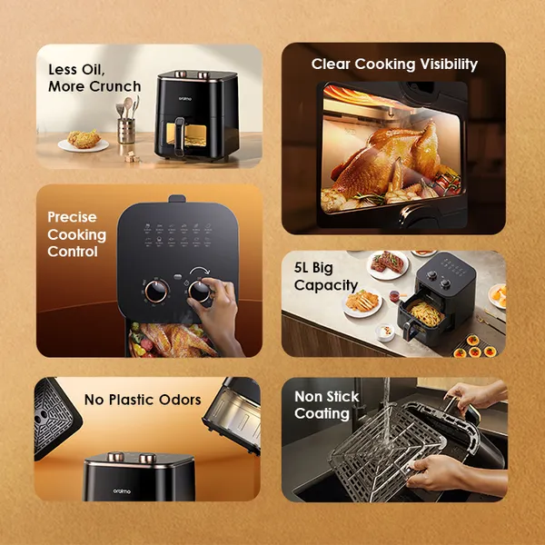 oraimo SmartAirFryer 1500W Cooking Visible Smart Air Fryer – 5L