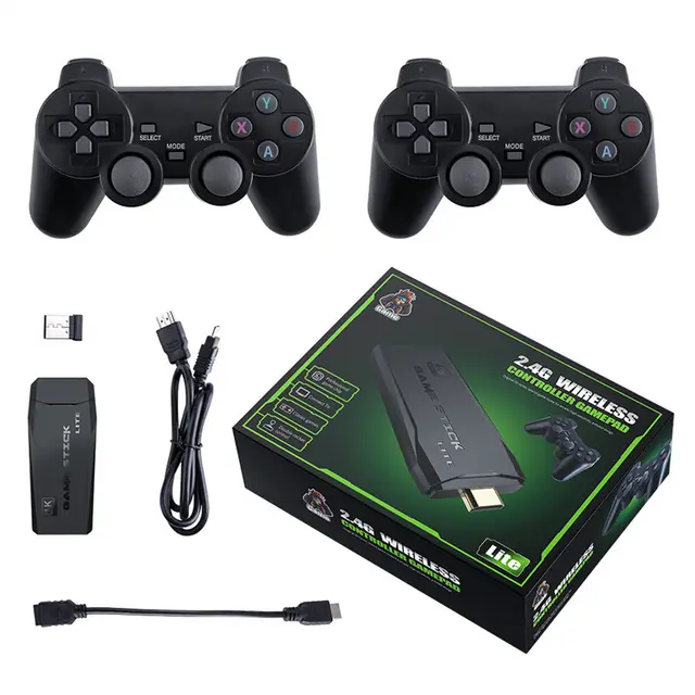 M8 Game Stick Lite with Wireless Gamepads – 20,000+ Built-in Games