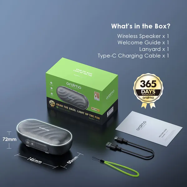 Oraimo SpaceBox 8W FM Wireless Speaker (OBS-382)