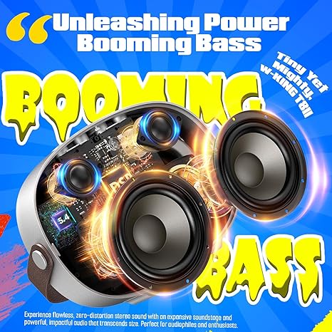 W-KING T8 II Portable Bluetooth Speaker – 96W Peak, Bass Reflex Tube, IPX6 Water-resistant