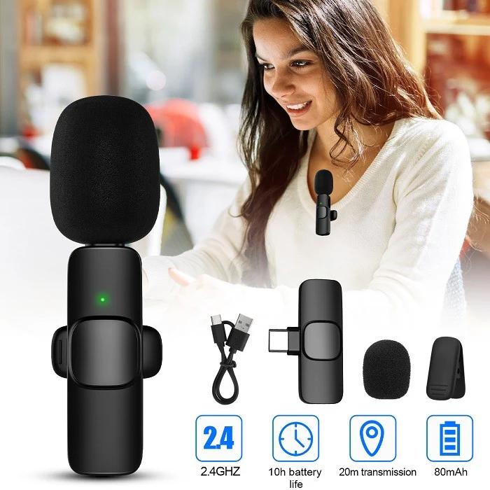K9 Wireless Lavalier Microphone – Built-in Noise Reduction