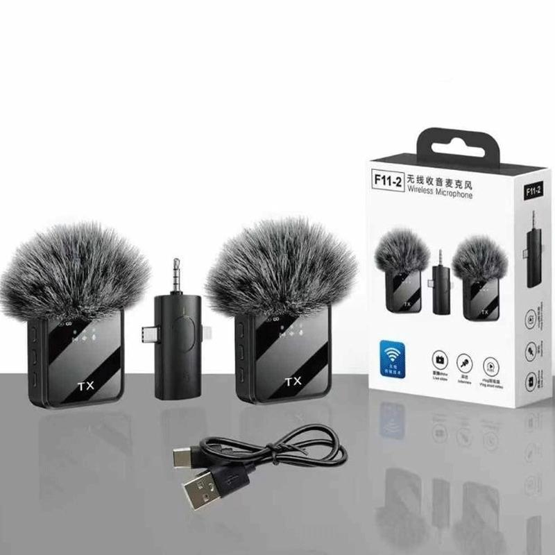 F11-2 Dual Wireless Microphone for Mobile Phones, Computers & DSLR Cameras
