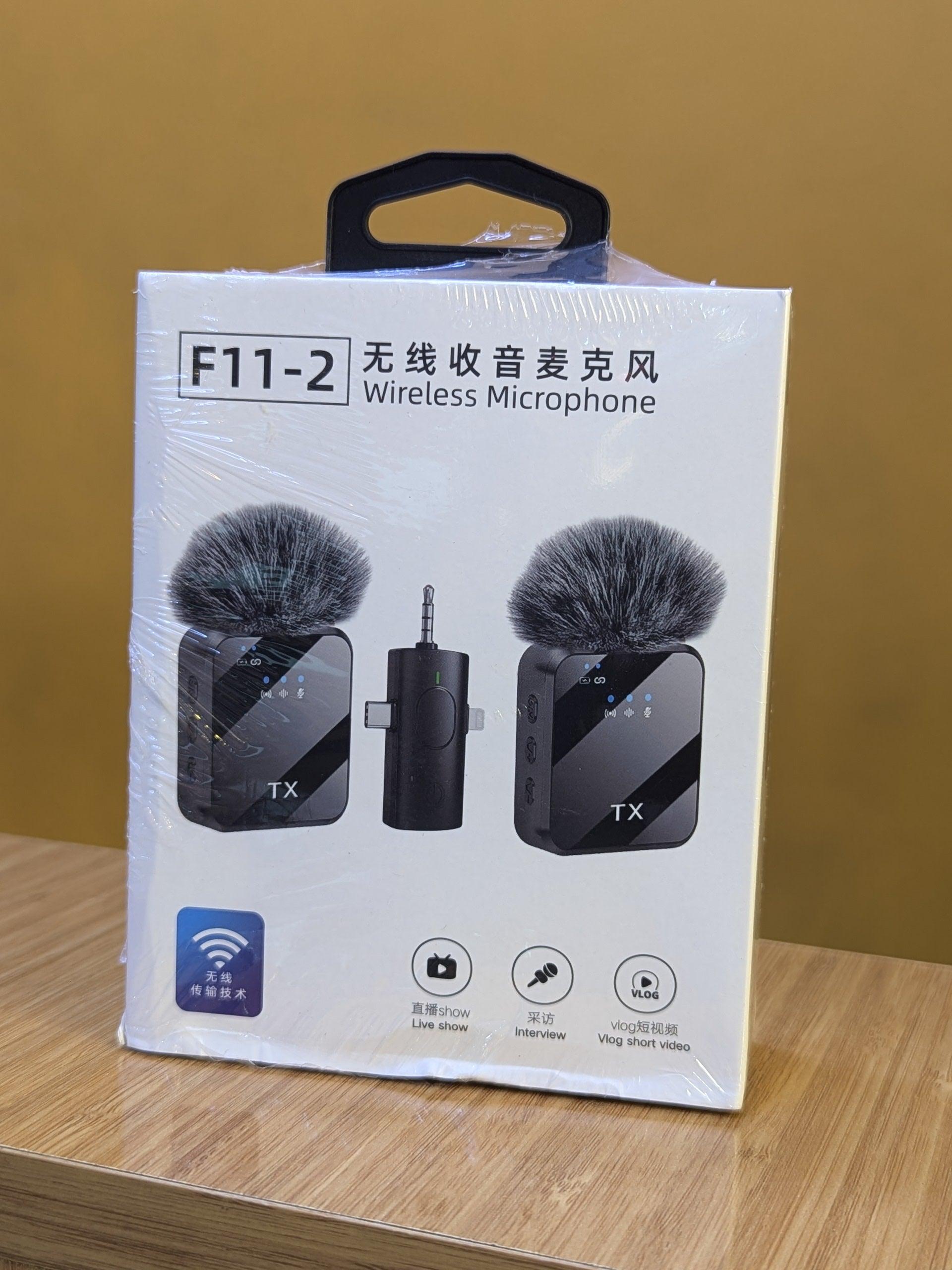F11-2 Dual Wireless Microphone for Mobile Phones, Computers & DSLR Cameras