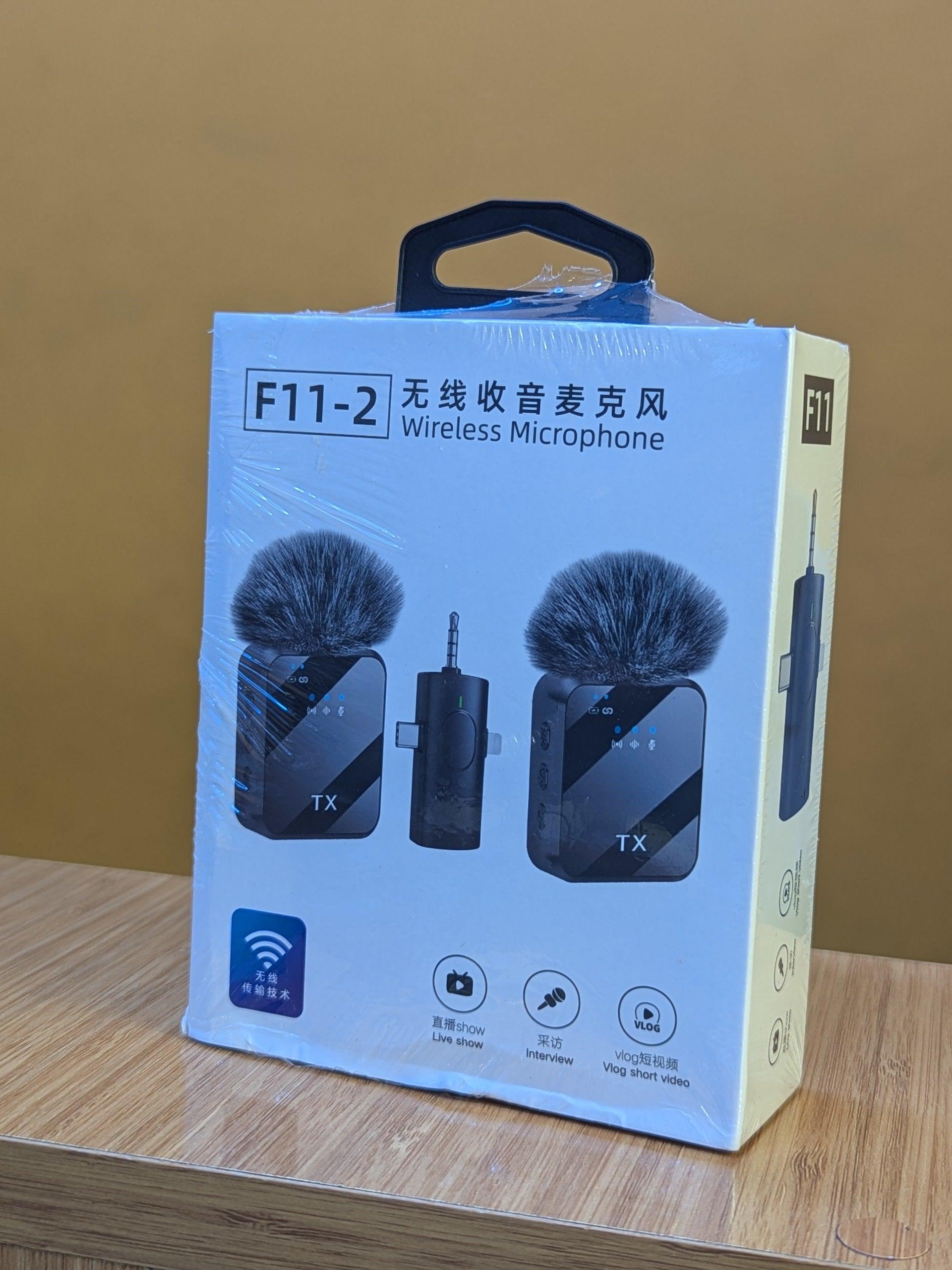 F11-2 Dual Wireless Microphone for Mobile Phones, Computers & DSLR Cameras
